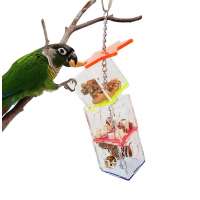 Chickens Parrot Bird Boredom Buster Forage Box Creative Hanging Treat Foraging Toy Small and Medium Bird Enrichment Transparent